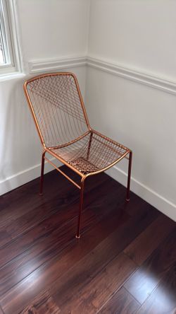 Rose gold brass accent desk dining room chair with removable pad