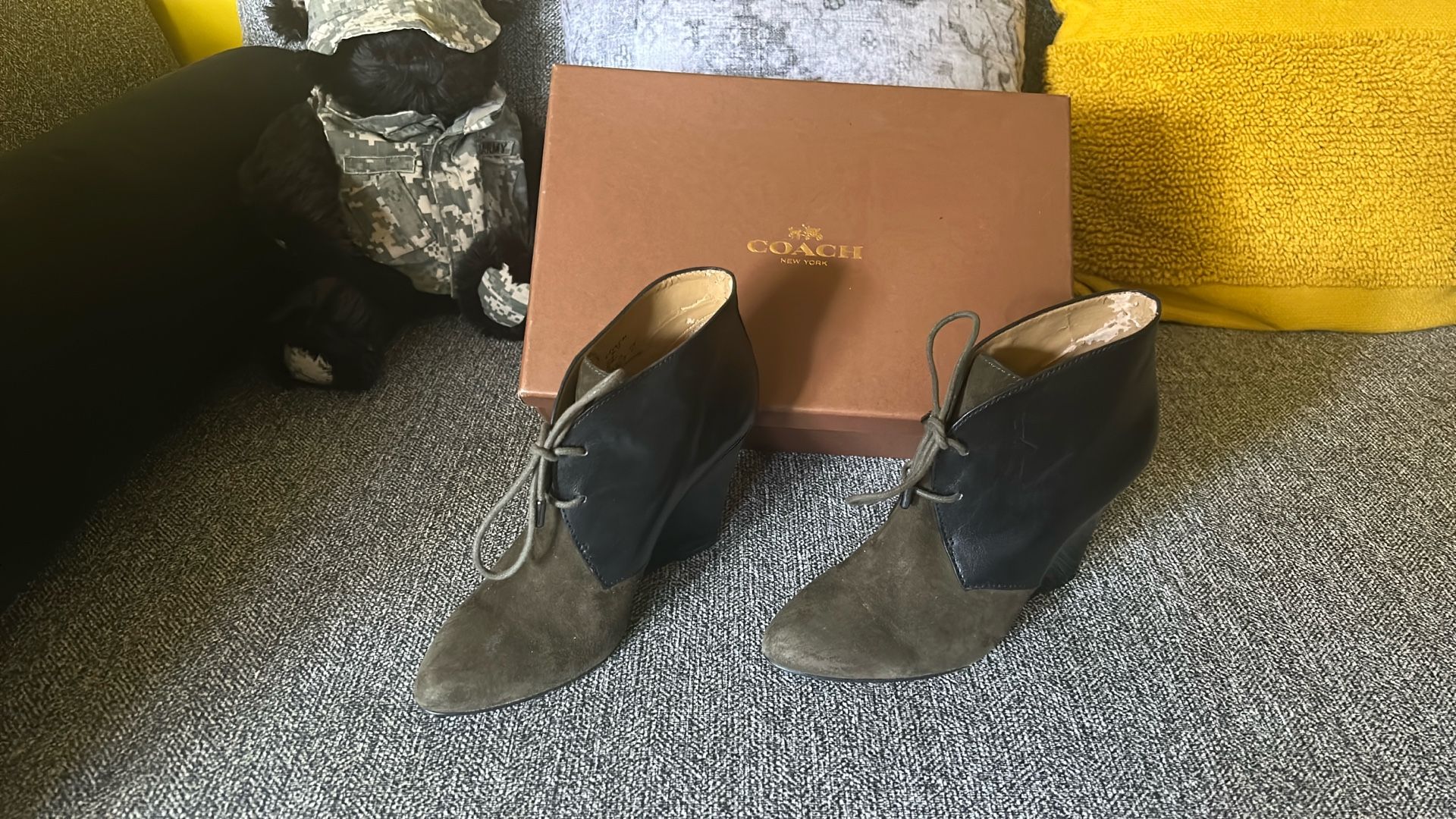 Coach Mercy Suede / Semi Mid Calf Boot Size 7.5