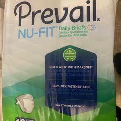 Prevail Nu-Fit Daily Briefs Medium " Max Absorbency 8 Bags, 128 Ct