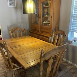 China Cabinet , Table And Chairs 