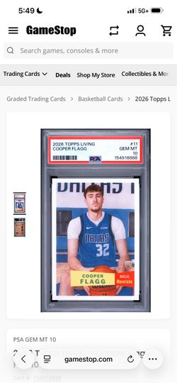 Cooper Flag Rookie Card