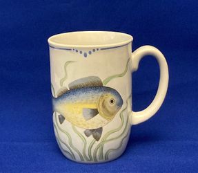 Fitz and Floyd La Mer coffee mug vintage 1979 cup The Sea fish nautical
