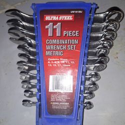 11 Piece Wrench And Rachet Set Metric 
