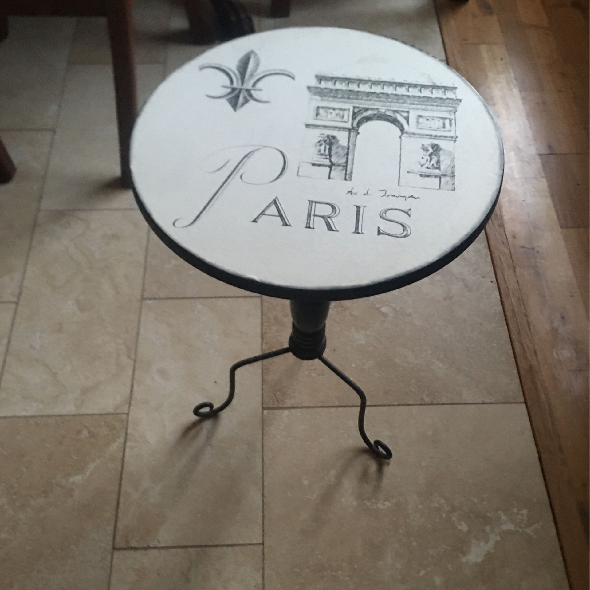 16” Table With Iron Legs
