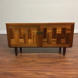 Mid-Century Rosewood Parquet Record Cabinet - Many More Items In Stock!