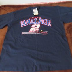 Rare Vintage 90s CHASE AUTHENTICS Rusty Wallace #2 NASCAR Shirt NWT  (flaw)