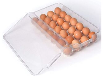 Kitchen Plastic Egg Storage Container | 28 Egg Tray | Clear