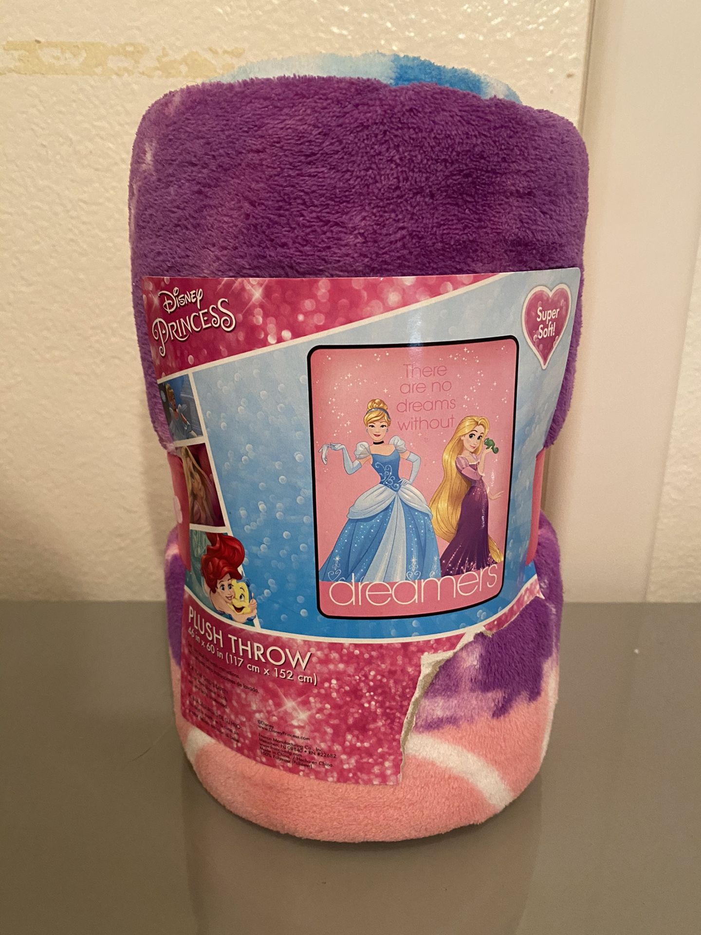 Disney Princess Cinderella And Rapunzel Plush Throw Blanket