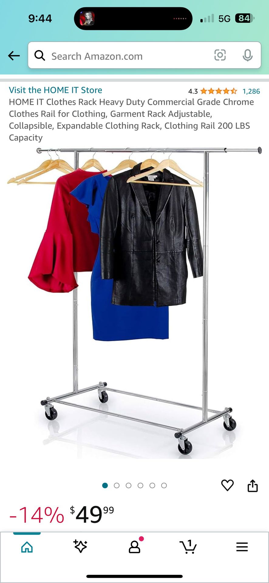 Rolling Clothes Rack 