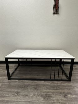 Brand New Sintered Stone Coffee Table – Modern Metal Base