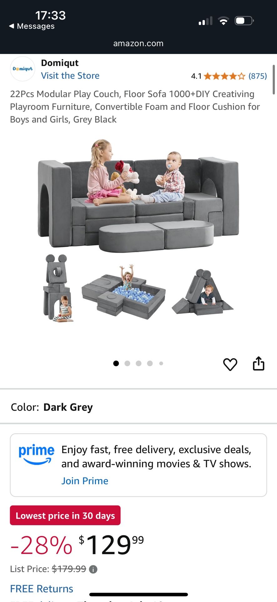 Modular Play Couch Kids