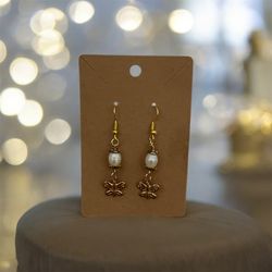 Butterfly Charm Pearl Earrings 14k Gold Plated Charm 18k Gold Plated Hooks