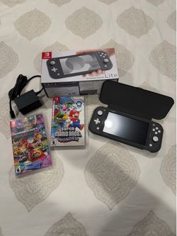 Nintendo Switch Lite (Gray) w/ accessories