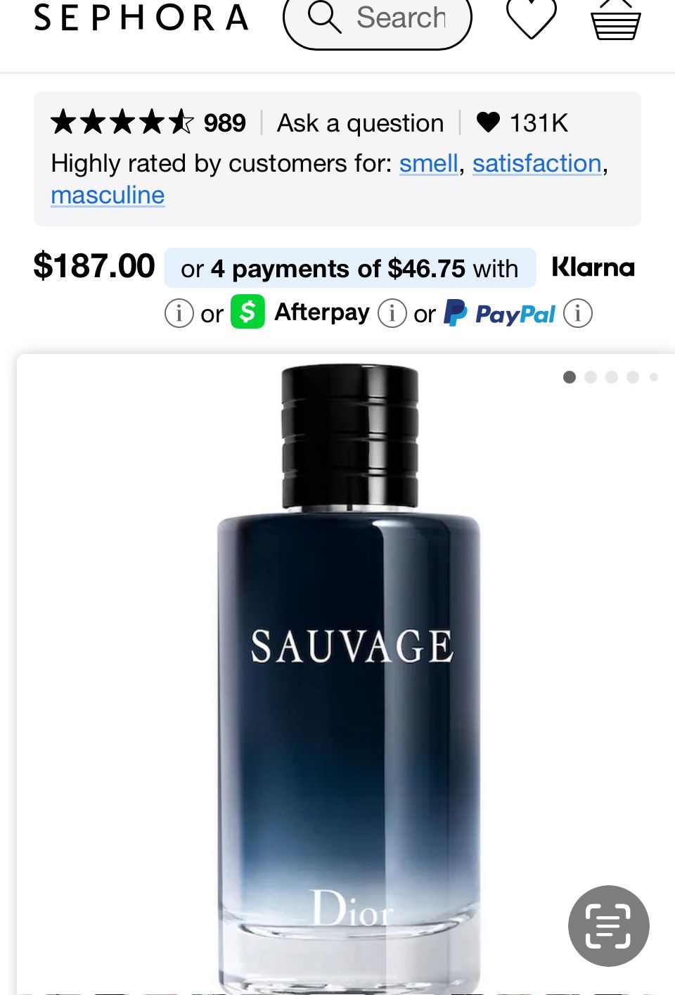 Sauvage Dior Eau De Toilette For Men