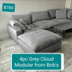 Grey Cloud Modular Sectional Couch Sofa 