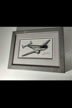 JOE MELLICH - BEECHCRAFT CO ARTWORK - AIRPLANE 9"×7"