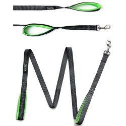 Mighty Paw HandleX2 Nylon Reflective Dog Leash, Grey & Green, 6-ft long, 1-in wide - BRAND NEW WITH TAGS 