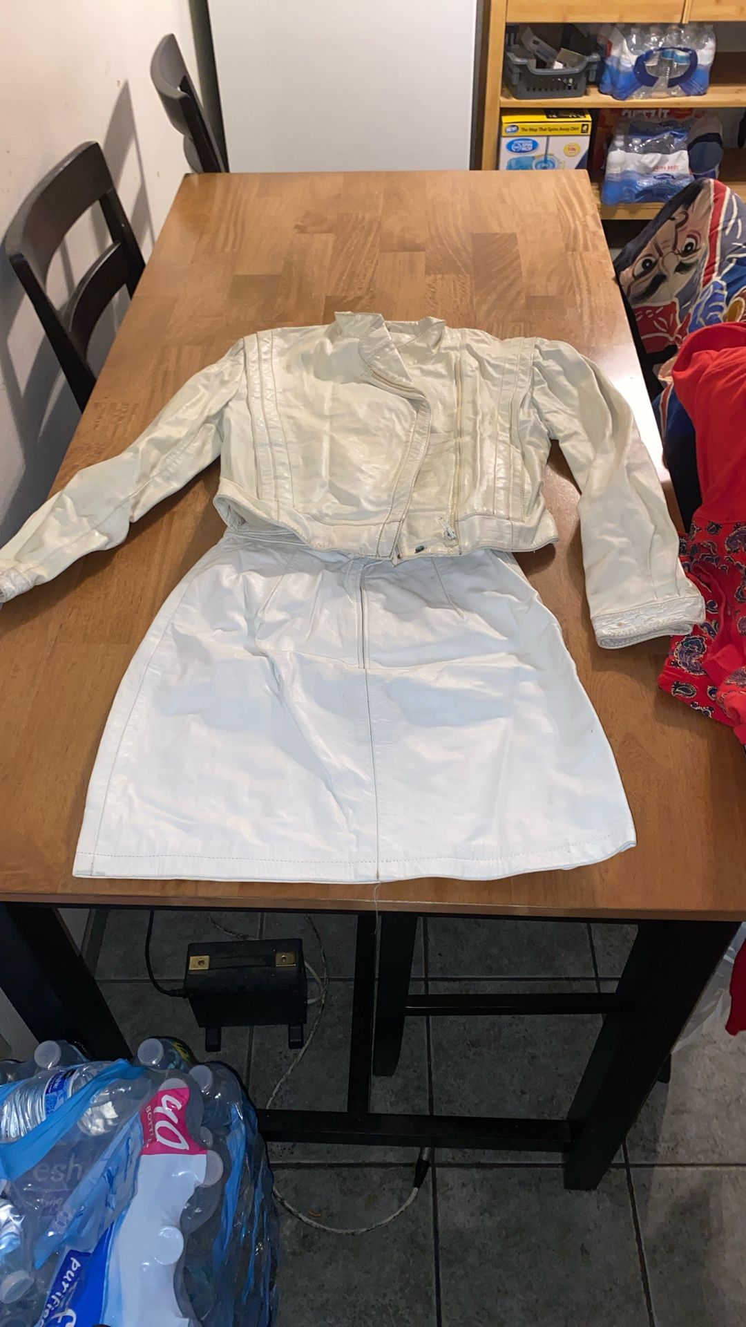 Vintage Leather Skirt And Jacket 