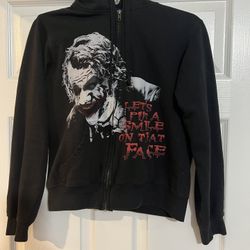 Vintage 2008 The Dark Knight Heath Ledger Joker Hoodie 