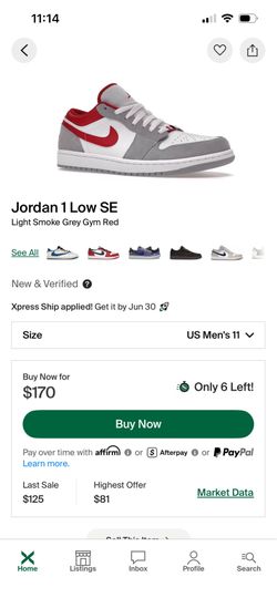 Jordan 1 low SE smoke grey