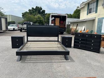 🖤 Modern King Bedroom Set – Complete 4 Piece Set 🖤