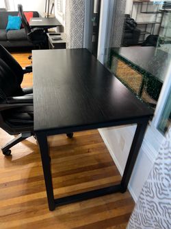 Large Black Office Desk + La-Z-Boy Executive Chair – Set