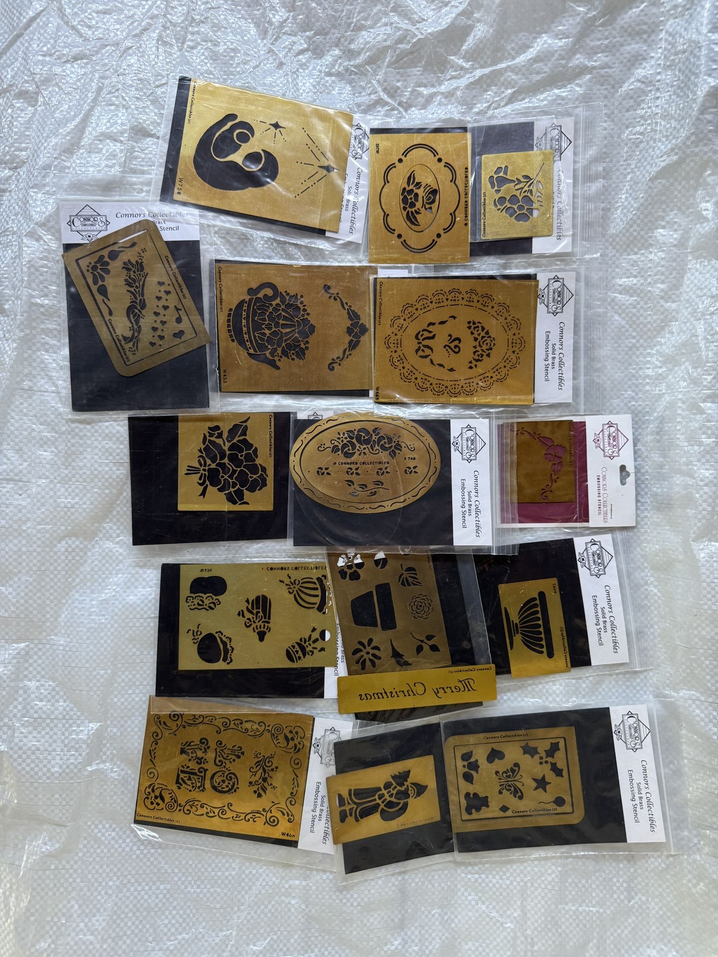 16qty Solid Brass Embossing Stencils