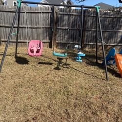 Small Swing Set With Baby Swing And Small Slide