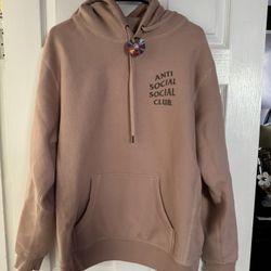 Anti Social DeafTone Pink Hoodie (Premium 13.50z) Size Medium 