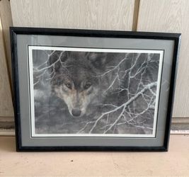 1993 Bradley Parrish wolf lithograph signed and numbered with COA