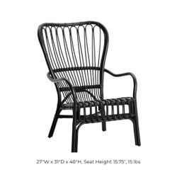 Black Rattan Lounge Chair