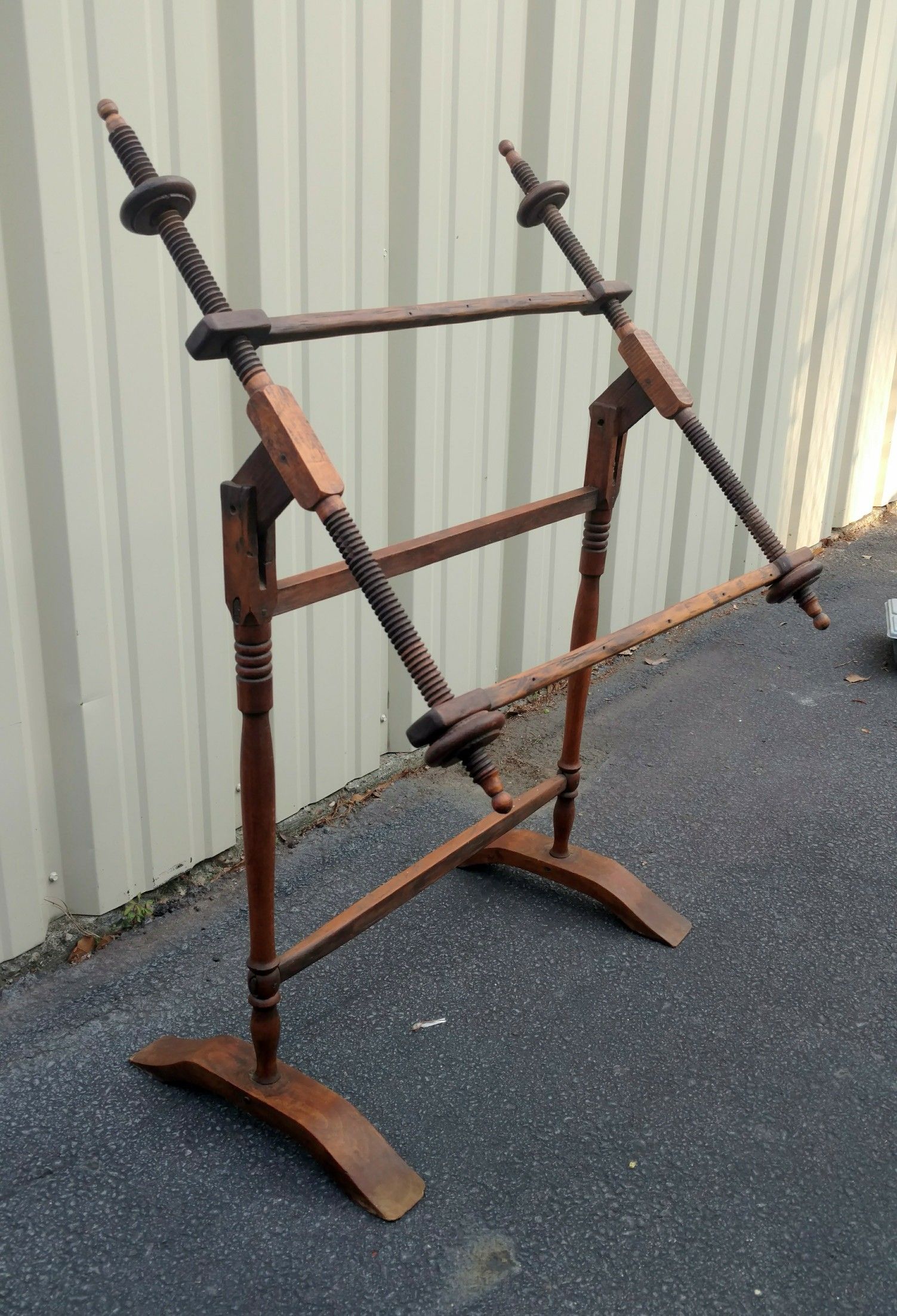 Antique Crewel Work / Tapestry / Embroidery Stand / Frame