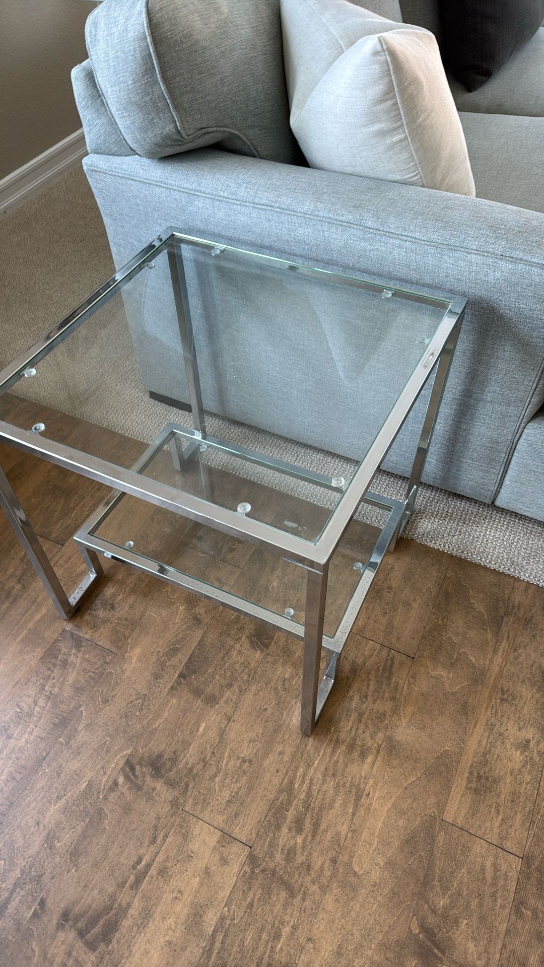 Glass side table