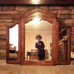 Vintage Solid Wood Vanity Mirror