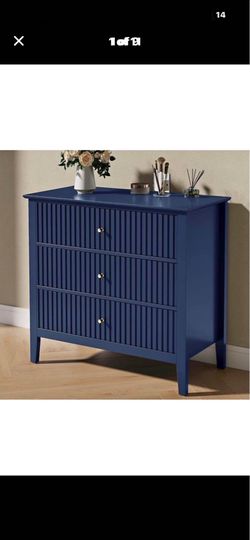 Large blue 3-drawer dresser