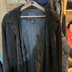 Vintage J Crew Brown Suede Leather Coat Jacket Size XL Men’s 