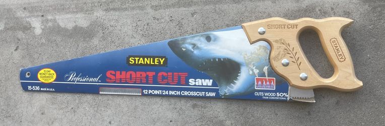 Handsaw Vintage 1996 STANLEY 12 point 21” Cross Cut Handsaw w. Wood Handle 15-536 USA NOS