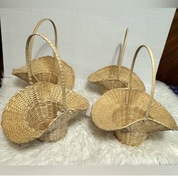 4 Small Wicker Basket With Handle