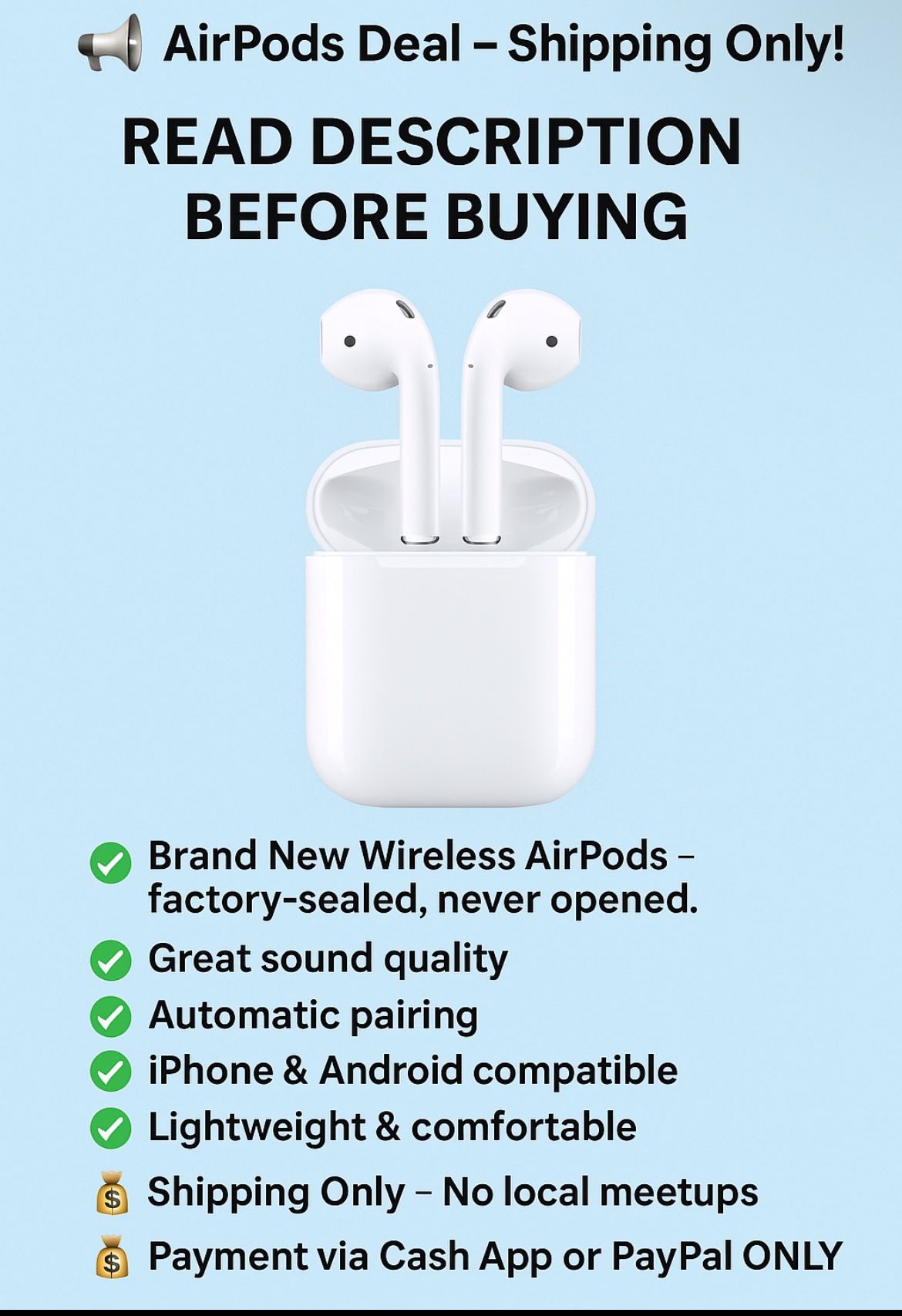 AirPods Deal - Shipping Only! Read Description Before Buying
