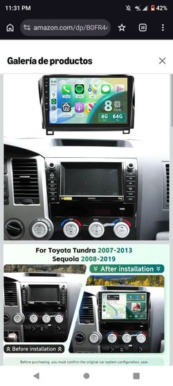 4Core 4G+64G Car Radio Stereo for Toyota Tundra 2007-2013 (JBL Compatible), Wireless CarPlay Android Auto, GPS WiFi, 10" Touch Screen, Bluetooth AHD B