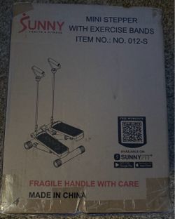 Sunny Health & Fitness Mini Stepper with Exercise Bands