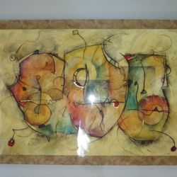 Mid-Century Modern Abstract Wall Art – Framed 
