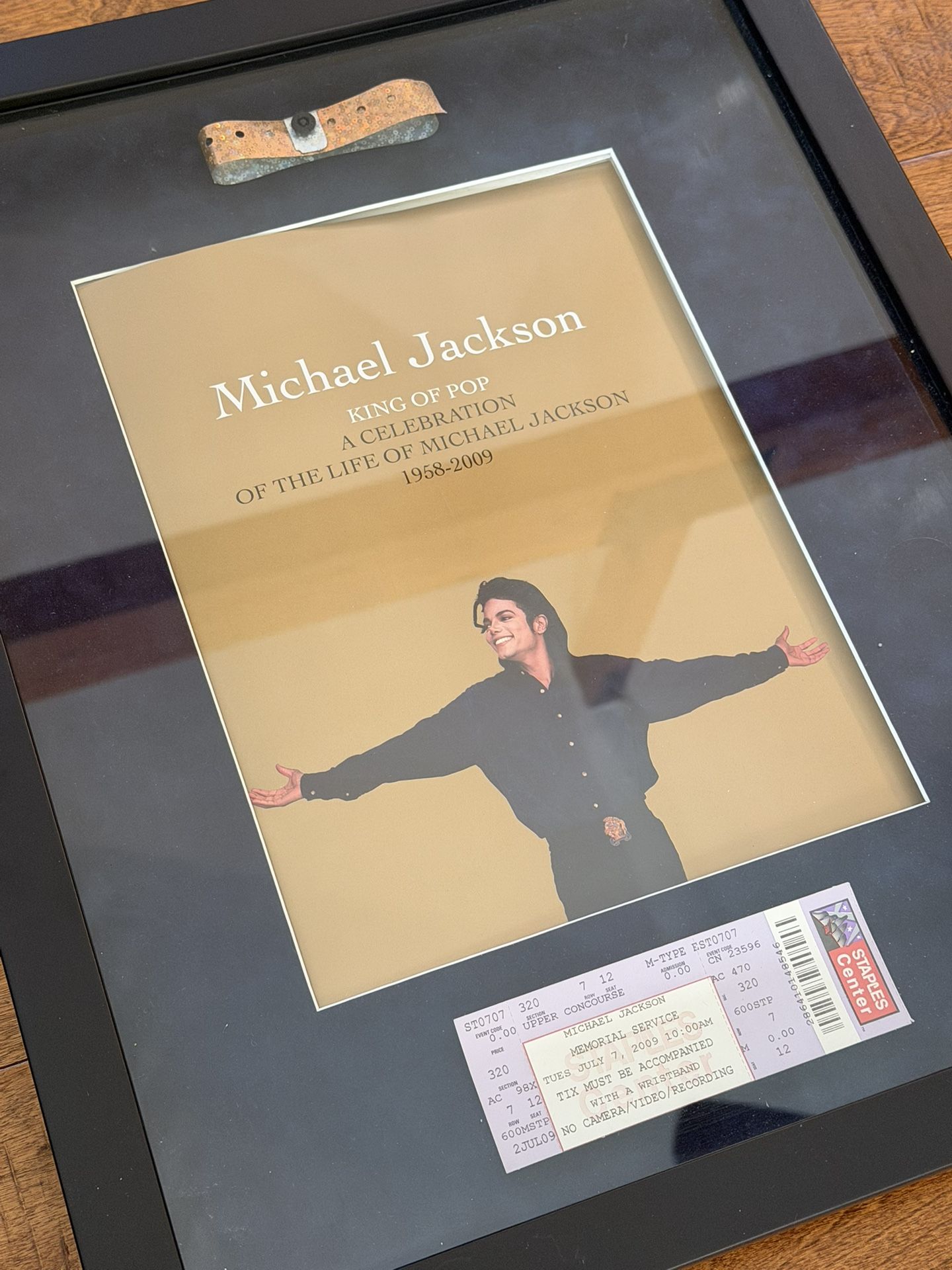 RARE Framed Michael Jackson Memorial Service Program, Ticket