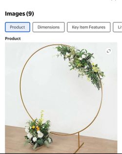 Gold Round Circle Wedding Arch Stand 7ft