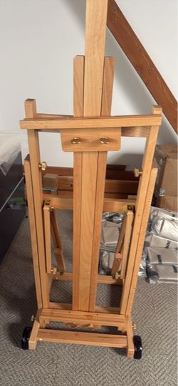 Large Wooden Artist Easel with Wheels