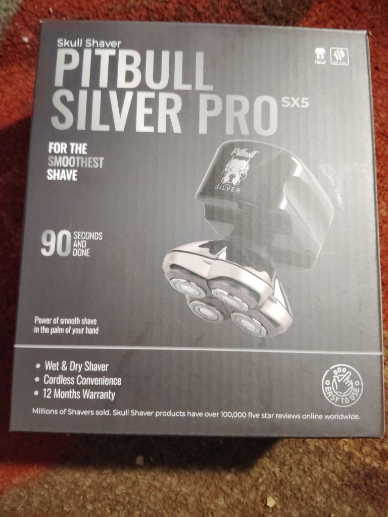 Men's Pitbull Silver Pro Skull Shaver