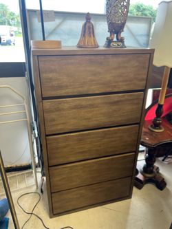 5-Drawer Tall Wood Dresser