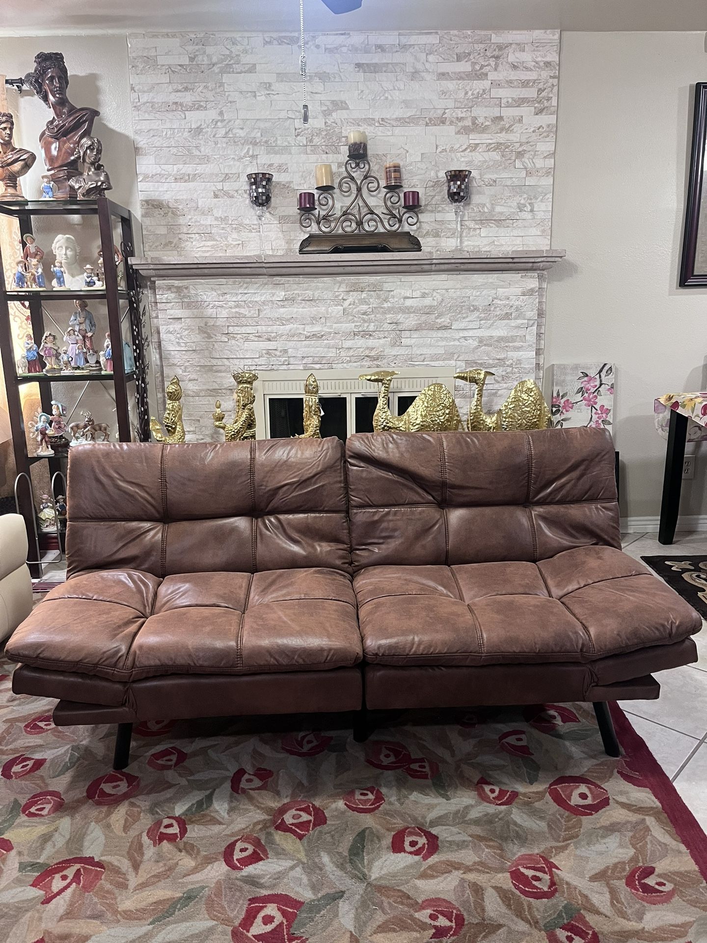 Futon Memory Foam Brown New and Assembled 