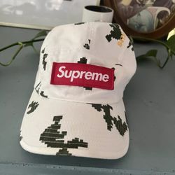 Digi Camo Box logo Supreme Camp Cap White