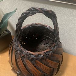 Rare Ikebana Japanese Bamboo Basket